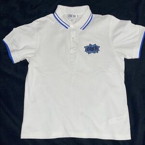 Dior Kids Polo in White with Blue Details